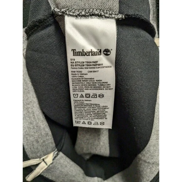 Timberland Black Grey Wide Striped Cotton Polo Shirt Men Size Large Nwt - Picture 6 of 6